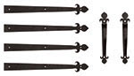 Fleur-de-Lis carriage door hardware